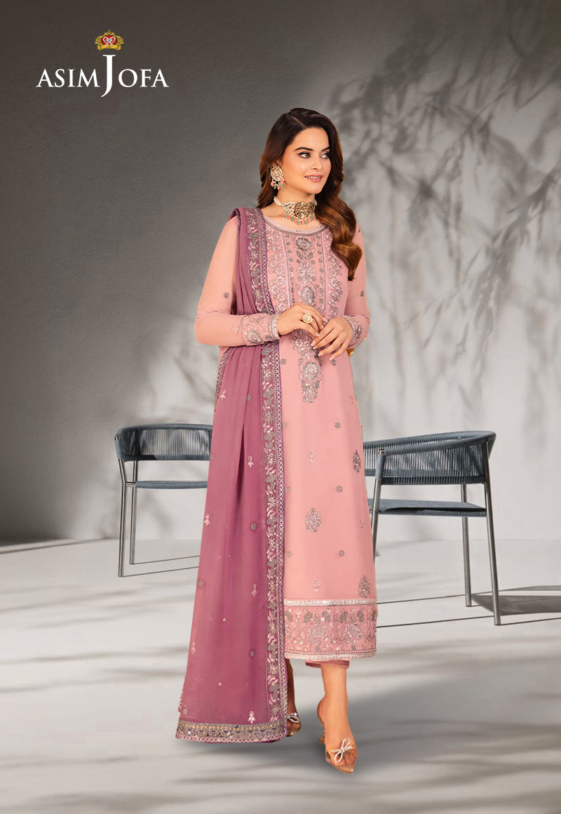 AJSM-26 EMBROIDERED CHIFFON 3 PCS – Asim Jofa