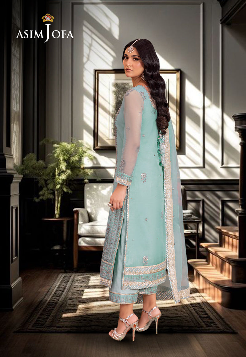 AJEM-21 EMBROIDERED ORGANZA 3 PCS