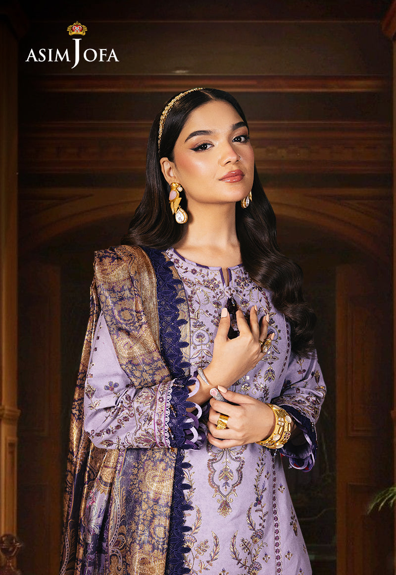 Ajso-277 Unstitched 3 Pcs Shirt Dupatta Trouser
