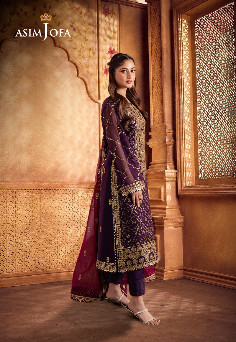 AJCFP-02 EMBROIDERED CHIFFON STITCHED 3 PCS