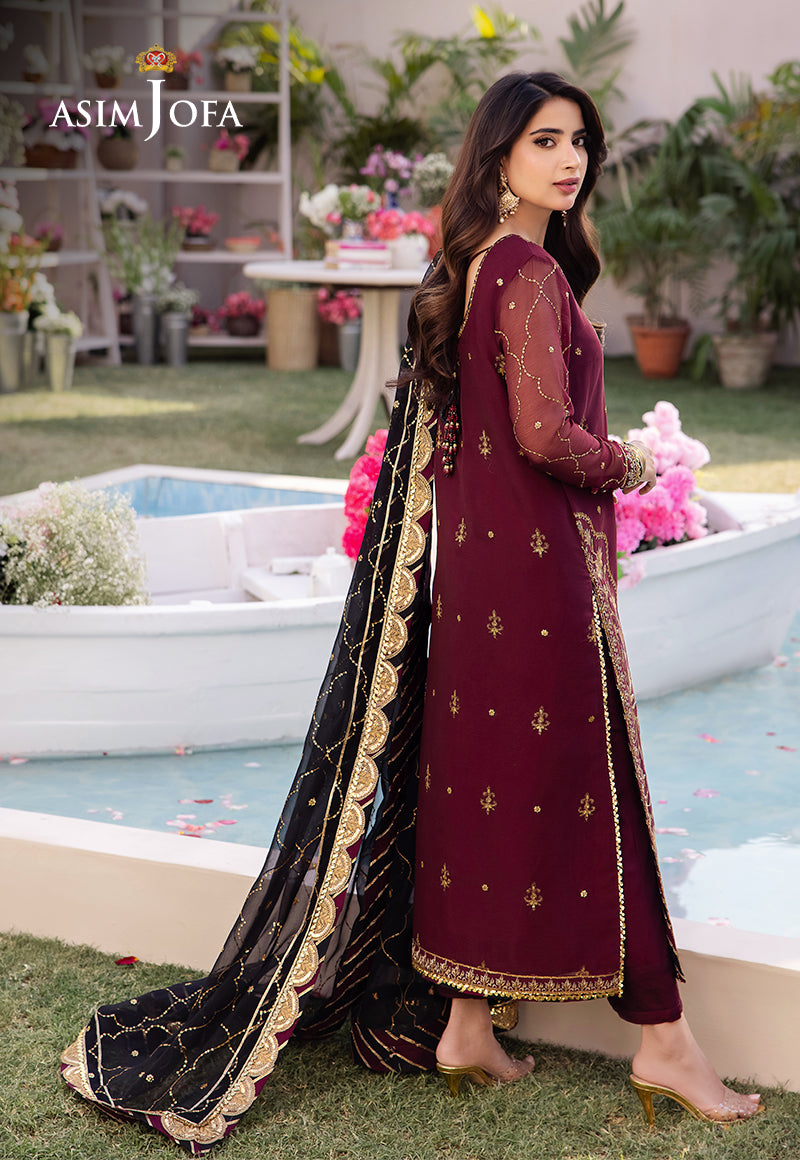 AJCFD-18 EMBROIDERED CHIFFON 3 PCS