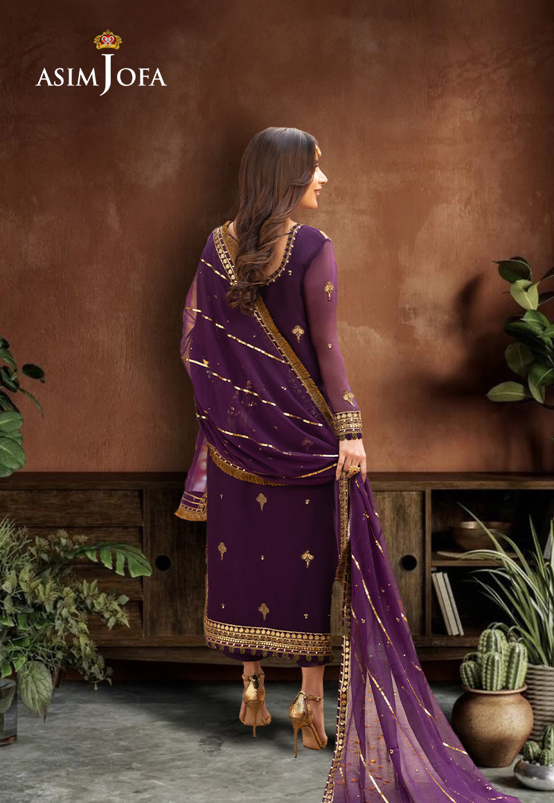 AJCDP-17 EMBROIDERED CHIFFON STITCHED 3 PCS