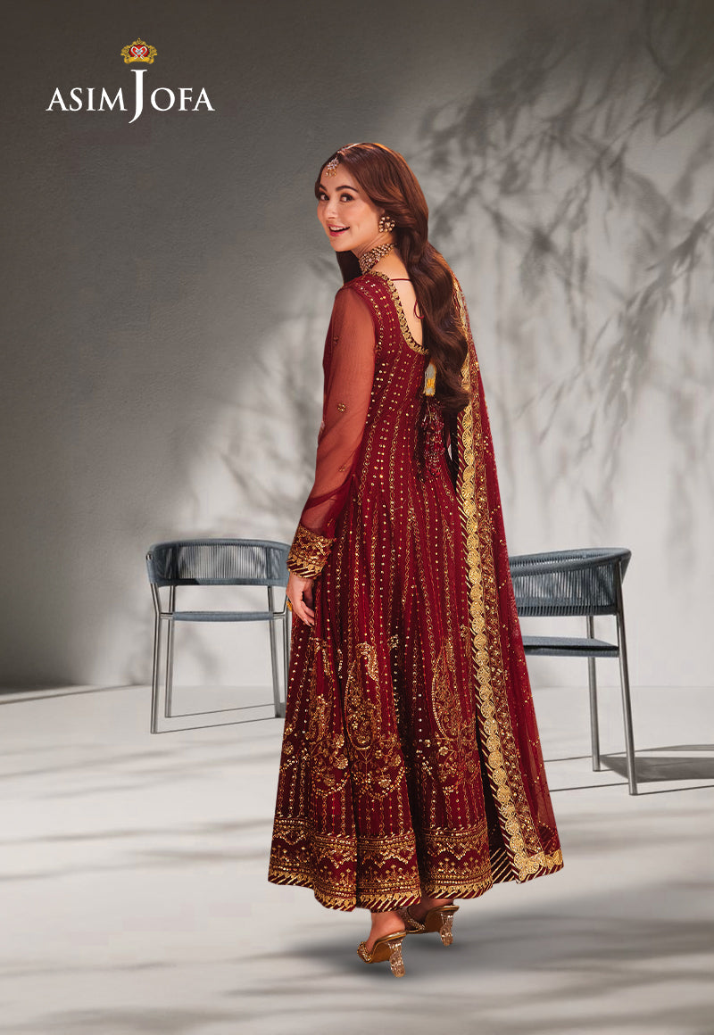 AJKKD-13 EMBROIDERED NET Stitched 3 PCS