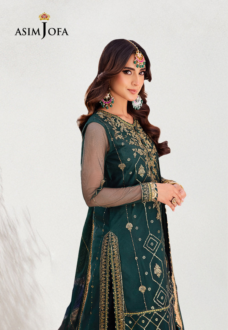 AJMJD-23 EMBROIDERED NET STITCHED 2 PCS