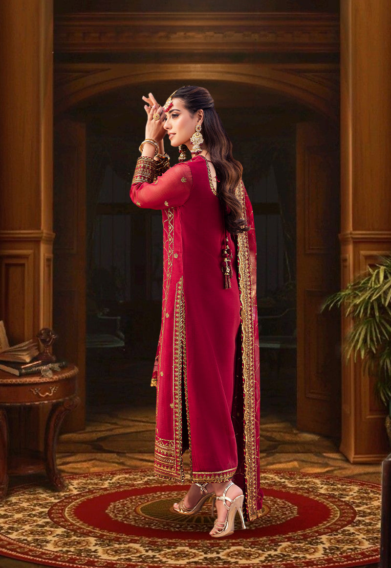 AJMJ-28 EMBROIDERED CHIFFON 3 PCS