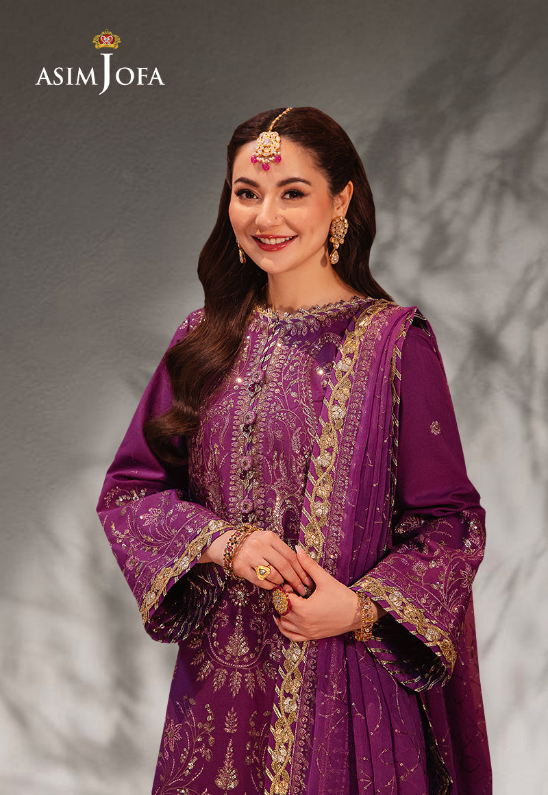 AJKKD-07 EMBROIDERED TWISTED SILK 3 PCS