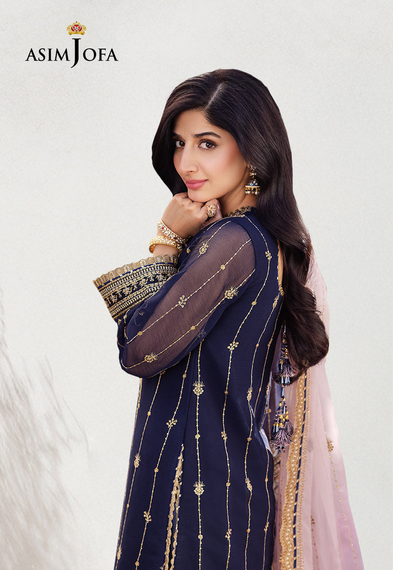 AJCF-09 EMBROIDERED CHIFFON 3 PCS