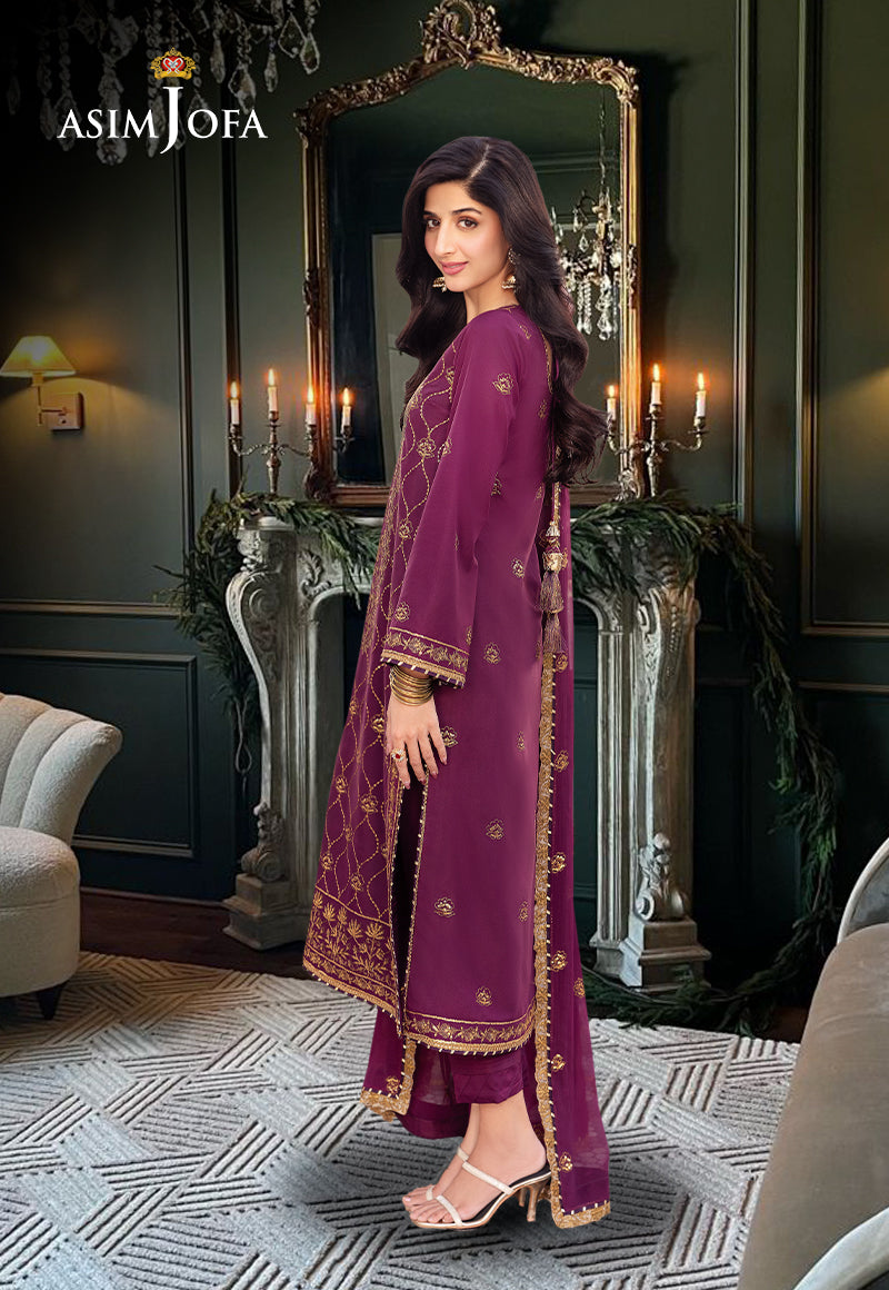 AJCFD-07 EMBROIDERED STITCHED 3 PCS