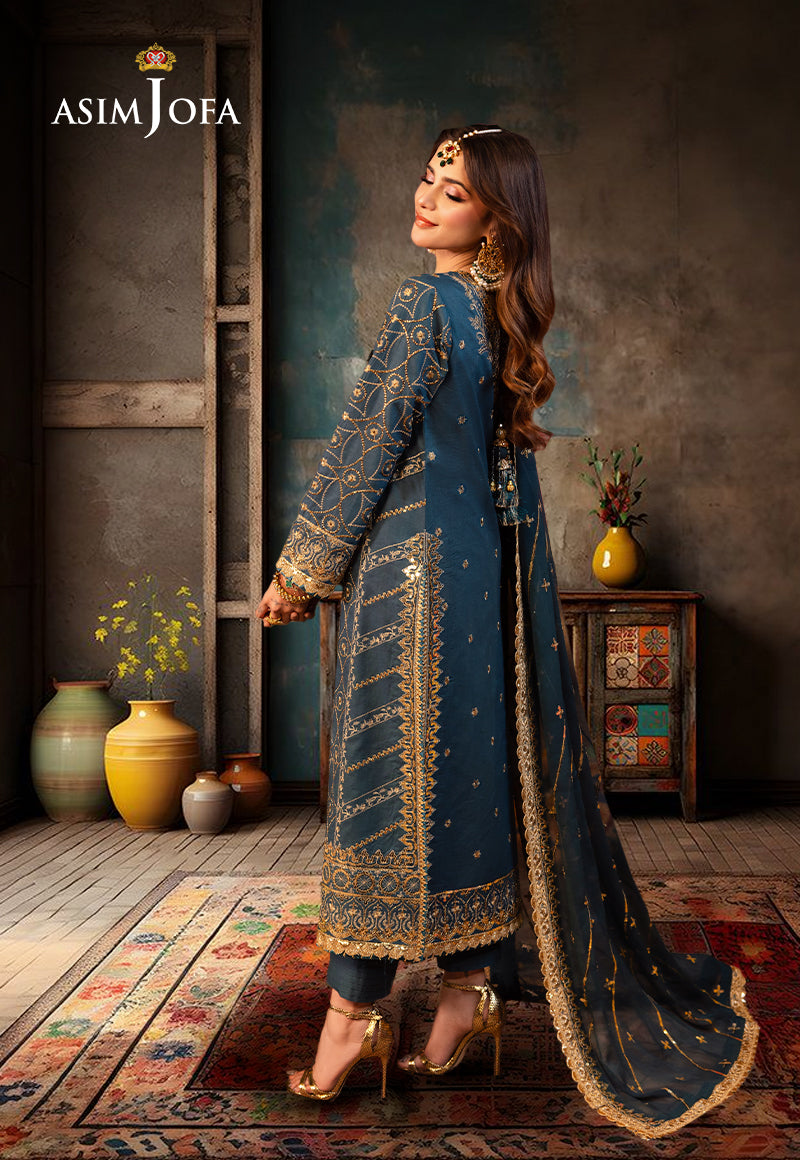 AJCD-01 EMBROIDERED TWISTED SILK 3 PCS