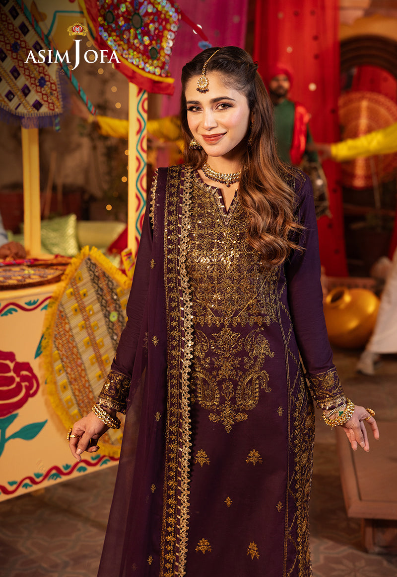 AJCDD-23 EMBROIDERED TWISTED SILK STITCHED 2 PCS