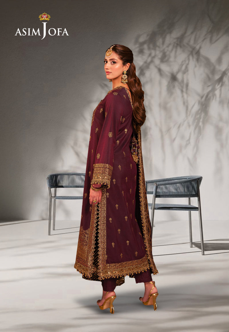 AJKKD-01 EMBROIDERED TWISTED SILK STITCHED 3 PCS