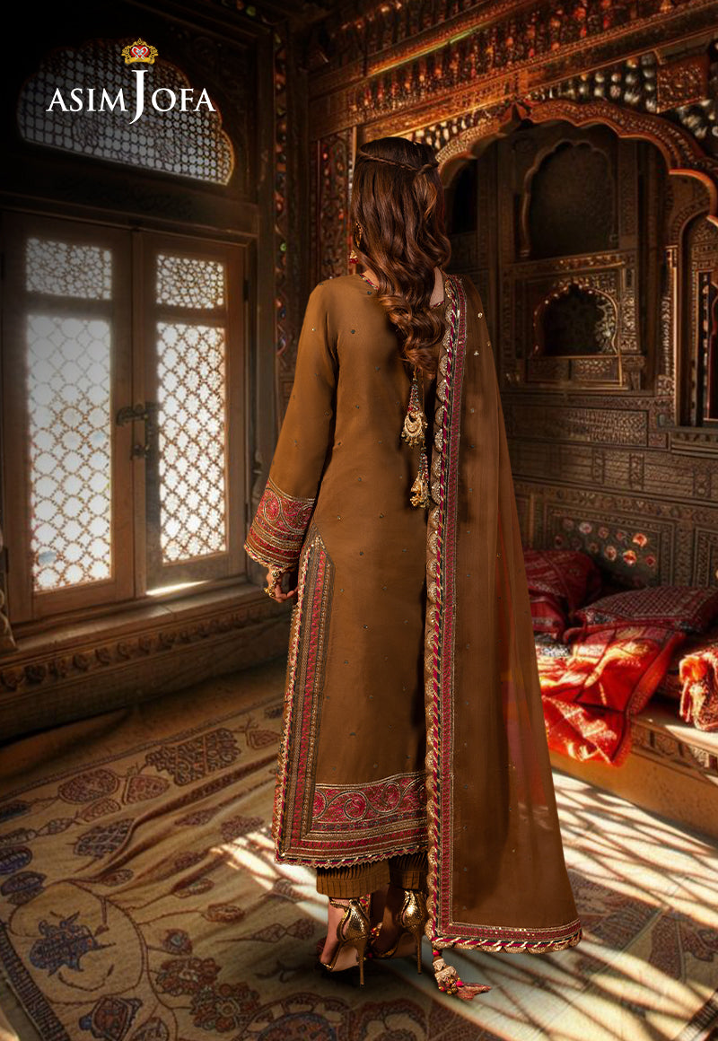 AJCDD-08 EMBROIDERED TWISTED SILK STITCHED 3 PCS