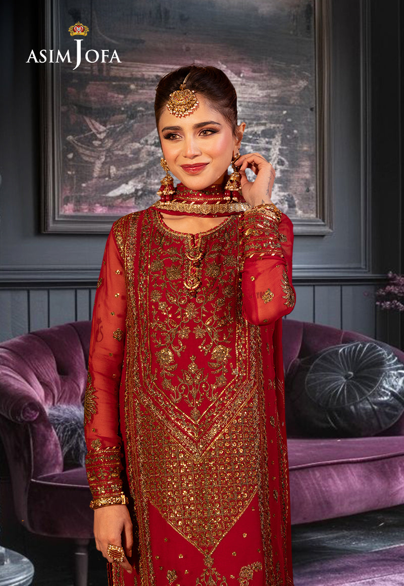 AJCDP-13 EMBROIDERED CHIFFON STITCHED 3 PCS