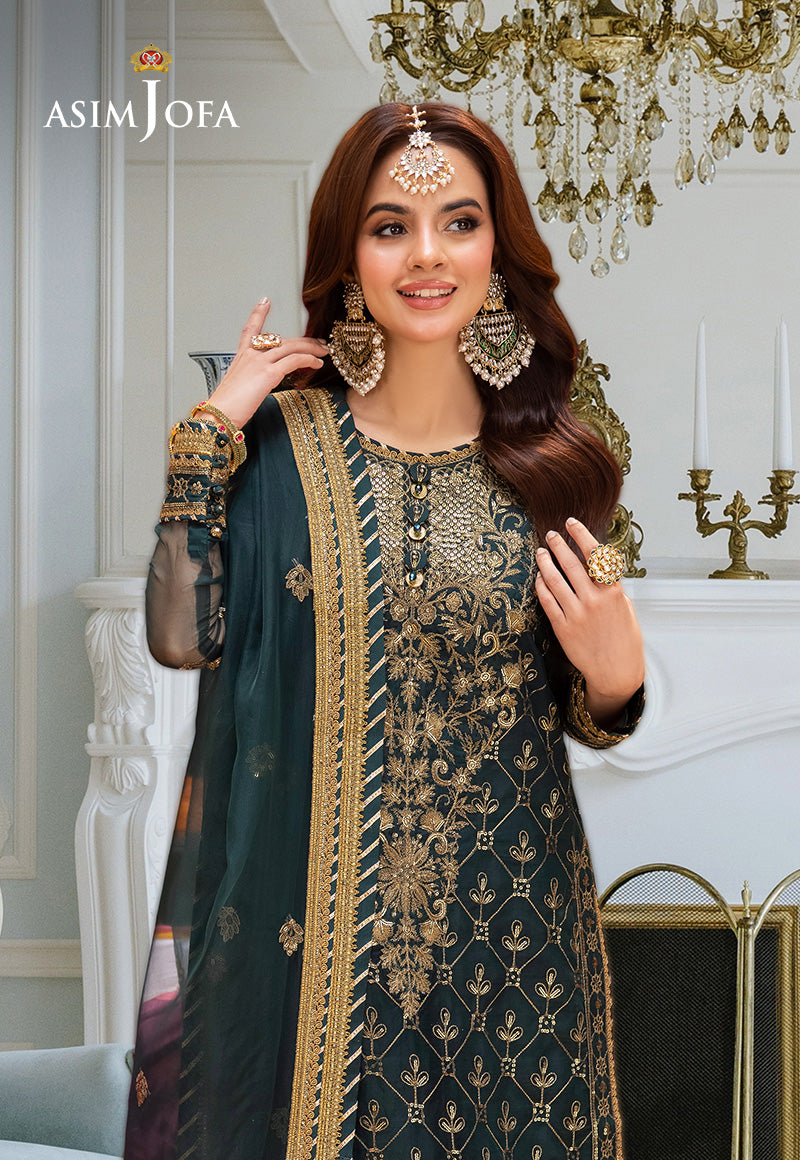 AJEMD-25 EMBROIDERED ORGANZA 3 PCS