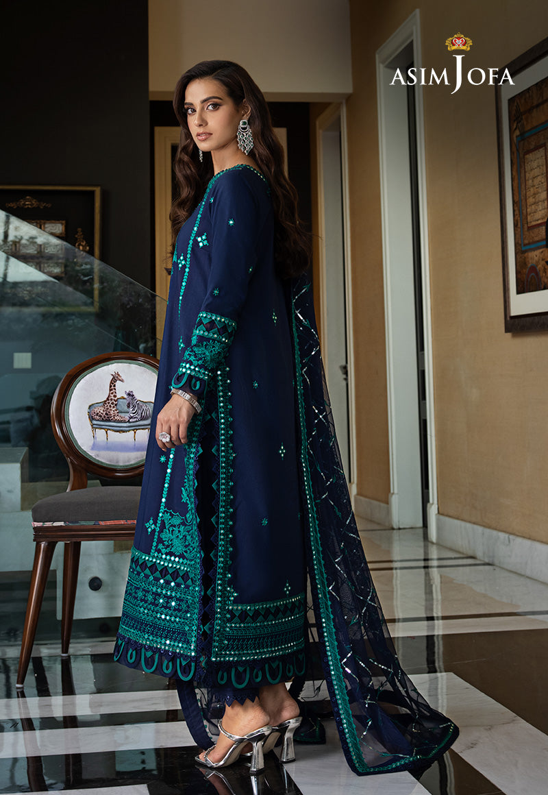 AJRN-22 EMBROIDERED LAWN SILK 3 PCS