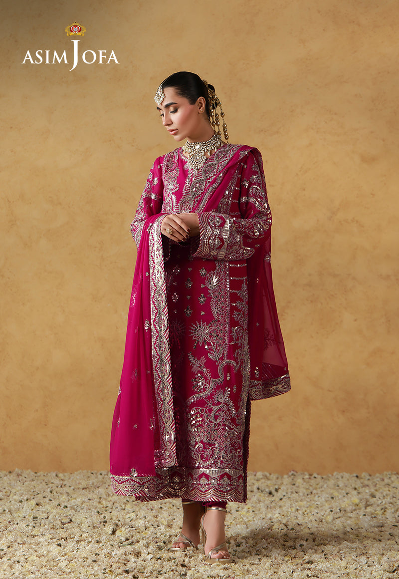 AJULN-21 Embroidered Chiffon Unstitched 3 Pcs