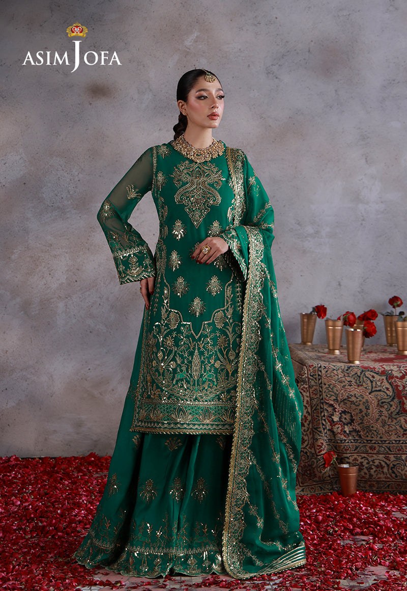 AJULN-16 Embroidered Chiffon Unstitched 3 Pcs