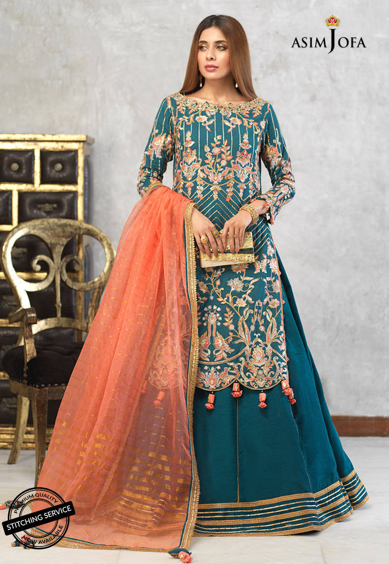 AJLE-18 EMBROIDERED COTTON NET 3 PCS Asim Jofa AJLE-18 EMBROIDERED COTTON NET 3 PCS Asim Jofa
