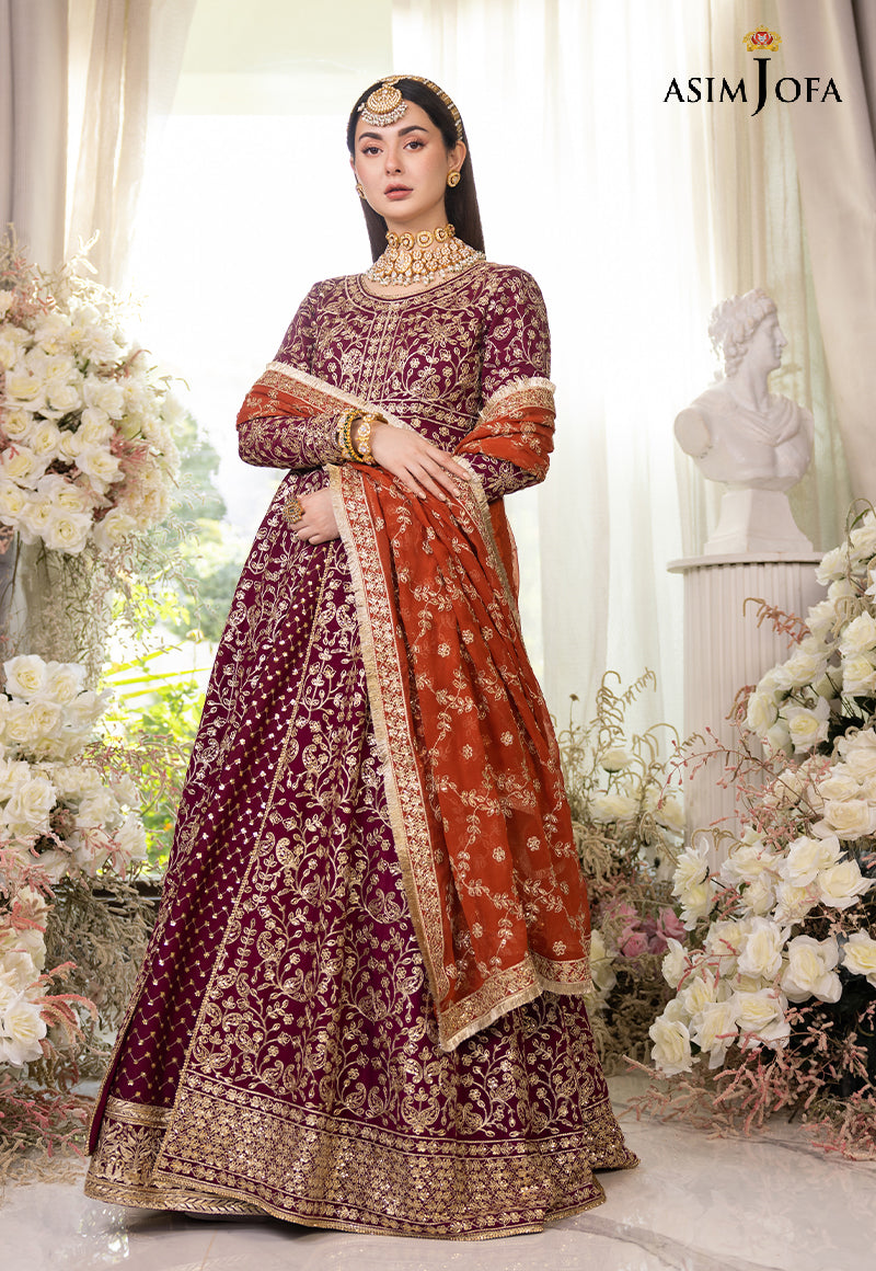 asim jofa dress design AJAM-09 EMBROIDERED CHIFFON 3 PCS