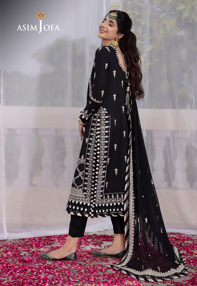 AJAB-01 DESIGNERS EMBROIDERED STITCHED 3 PCS