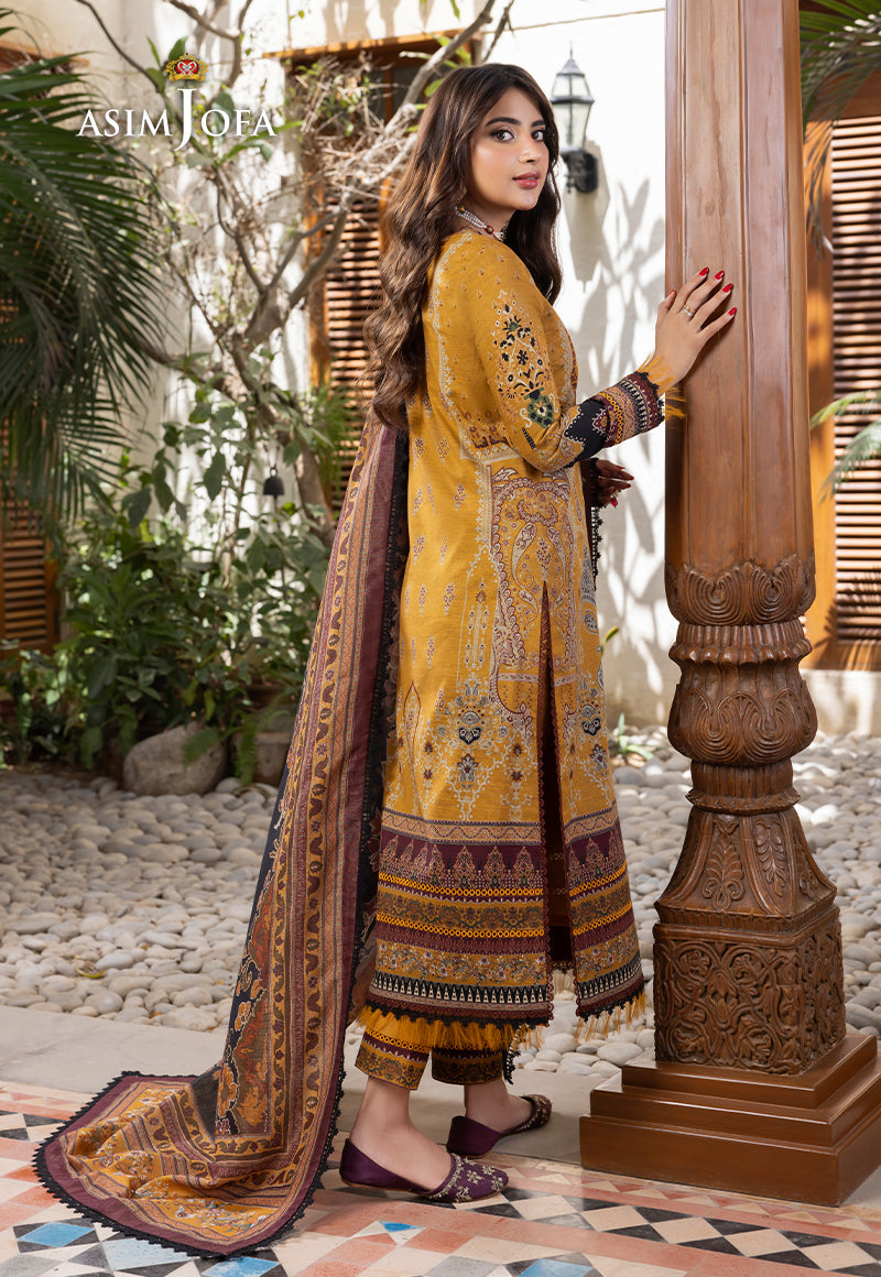 AJRW-18 DESIGNERS STITCHED EMBROIDERED SLUB 3 PCS