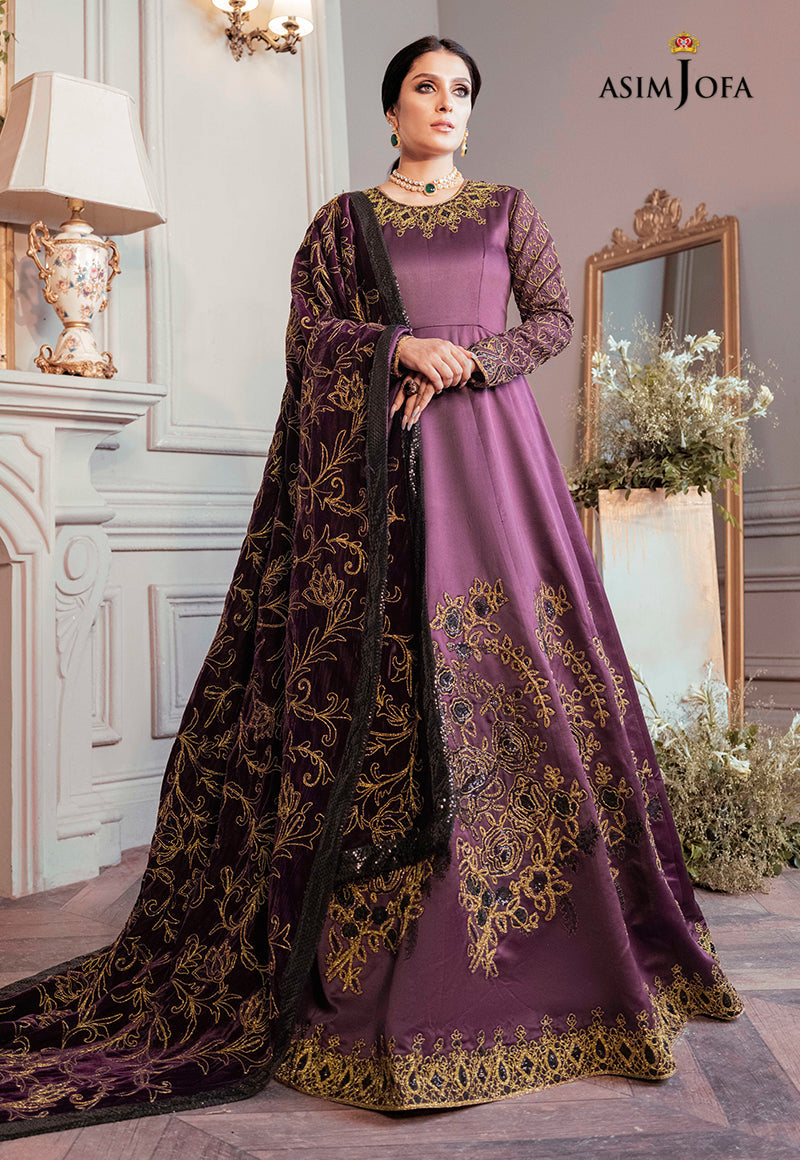 asim jofa purple dress AJRN-04 EMBROIDERED LAWN SILK 3 PCS  Asim Jofa