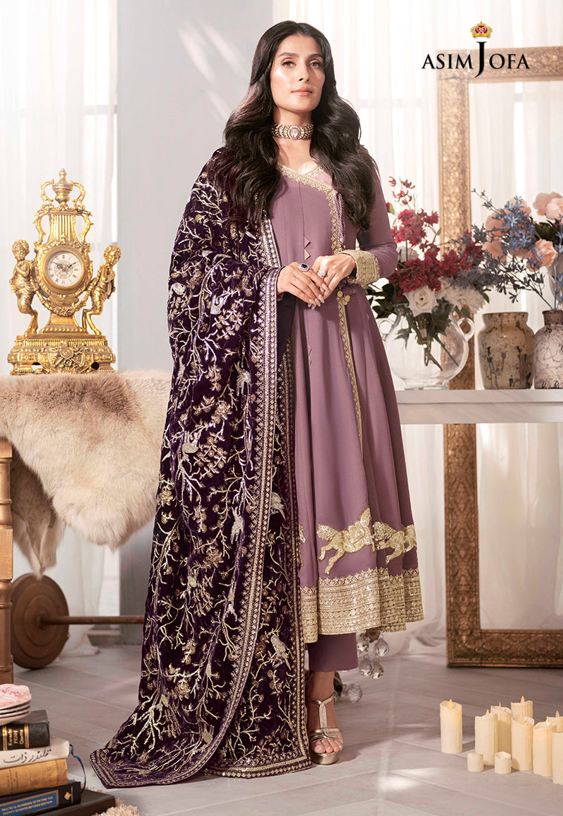 asim jofa dress design AJHJ-18 EMBROIDERED CHIFFON 3 PCS