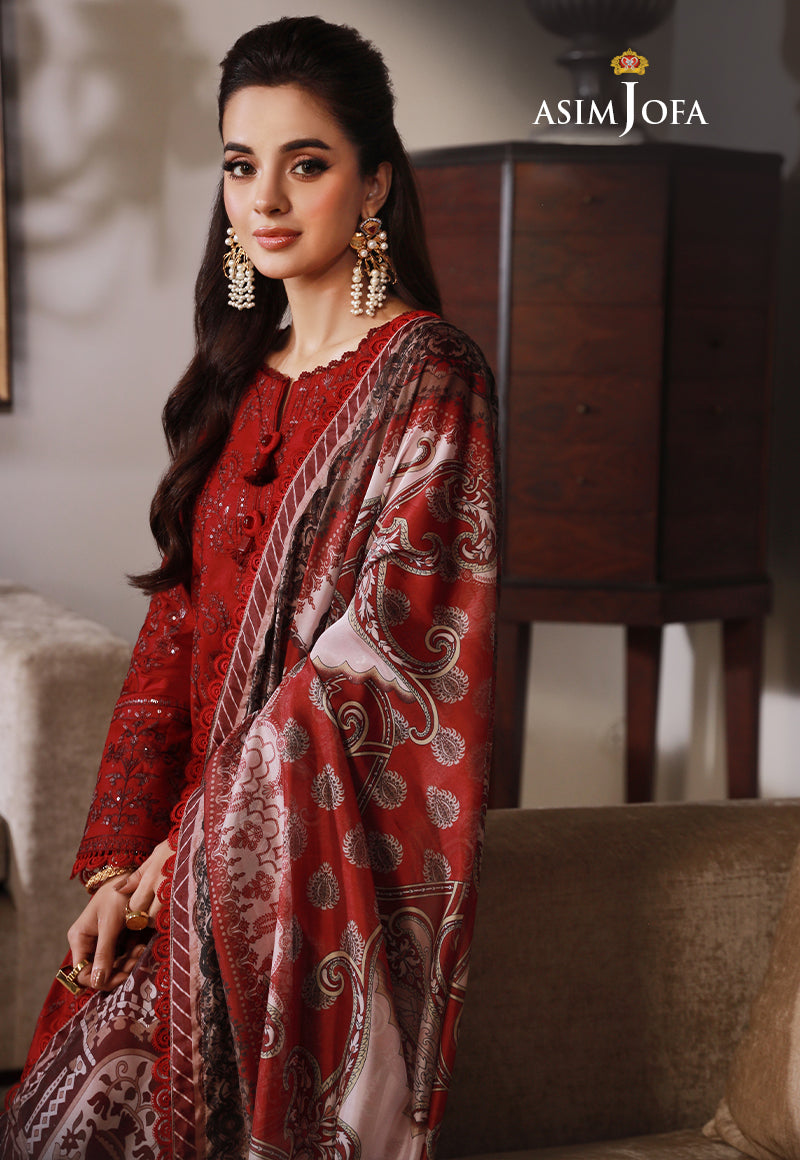AJAS-25 DESIGNERS EMBROIDERED STITCHED 3 PCS