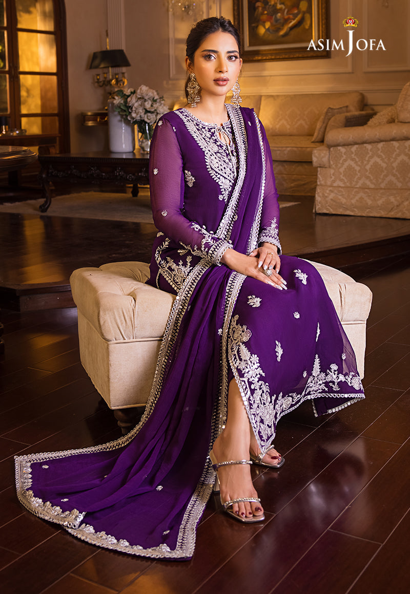 asim jofa purple dress AJAA-01 EMBROIDERED LAWN 3 PCS