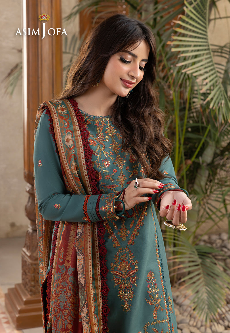 AJRW-32 DESIGNERS STITCHED EMBROIDERED PREMIUM WINTER COTTON 3 PCS
