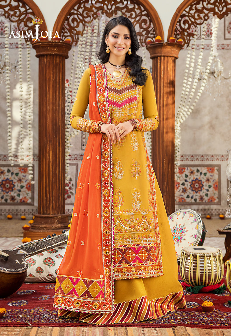 asim jofa orange dress Asim Jofa Aira Summer Pakistani Lawn Dress