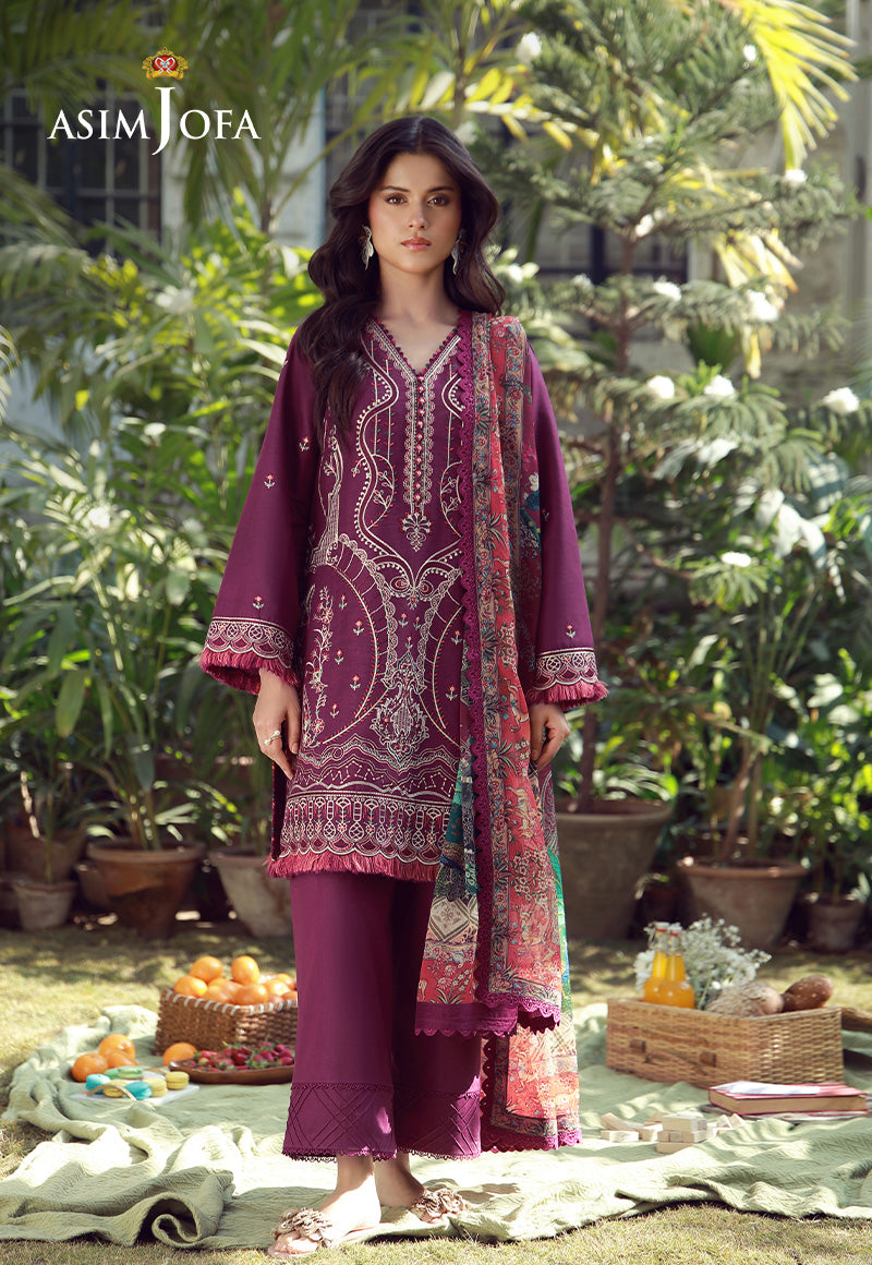 AJMUB-02 Embroidered Cambric Stitched 3 Pcs