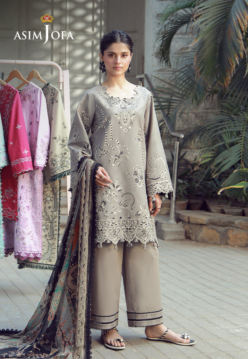 AJMUB-01 Embroidered Cambric Stitched 3 Pcs