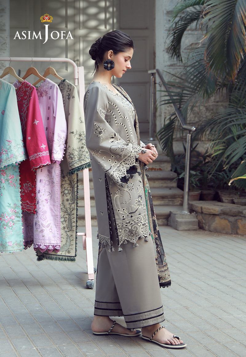 AJMUB-01 Embroidered Cambric Stitched 3 Pcs