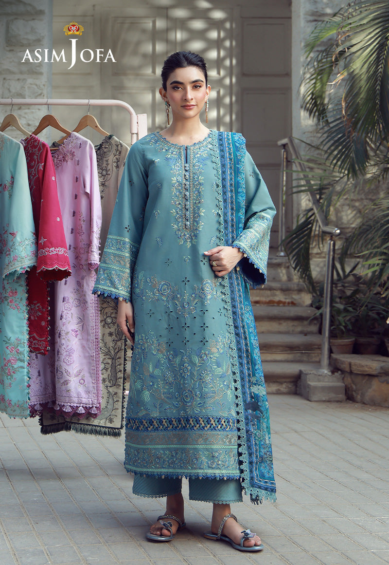 AJMUB-11 Embroidered Cambric Stitched 3 Pcs