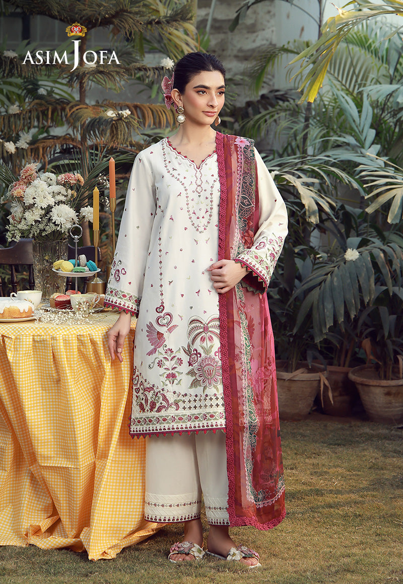 AJMUB-10 Embroidered Cambric Stitched 3 Pcs