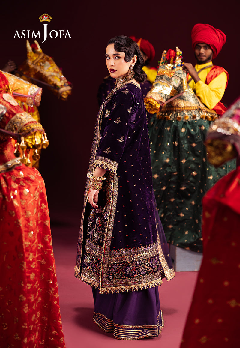 AJMV-10 EMBROIDERED VELVET 3 PCS