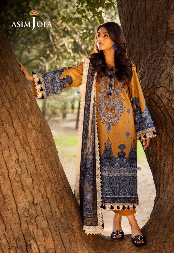 AJSO-83 PRINTED EMBROIDERED LAWN 3 PC