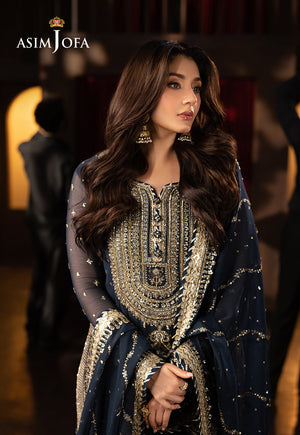 AJFOD-02 EMBROIDERED CHIFFON Stitched 3 PCS Luxury Pakistani Dresses