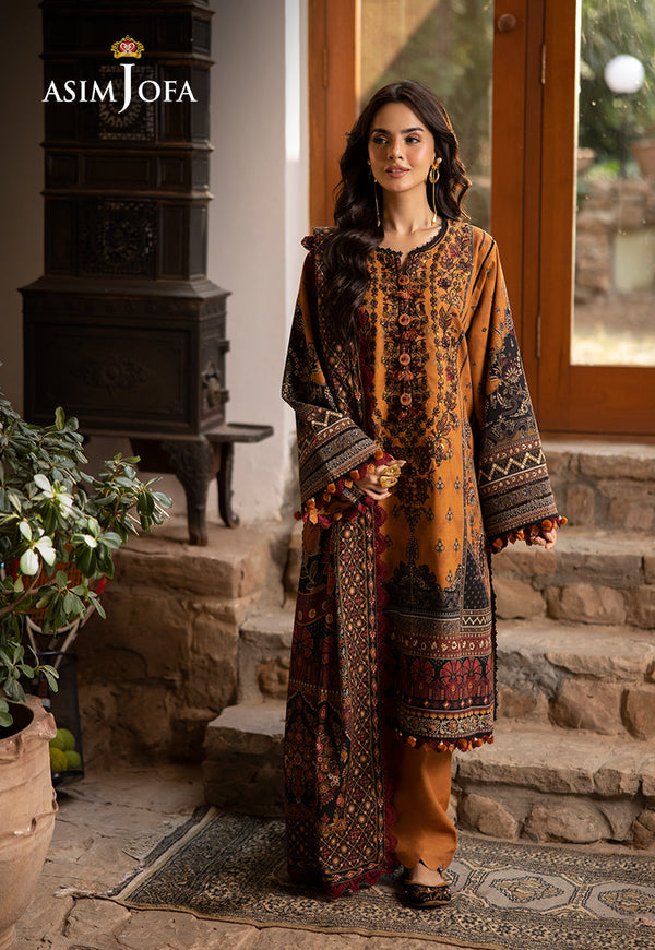 AJUWD-07 EMBROIDERED KHADDAR 3 Pcs