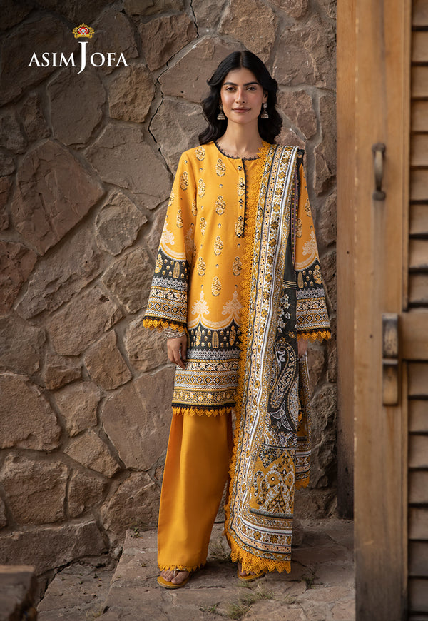 AJUW-38 PRINTED KHADDAR 3 Pcs