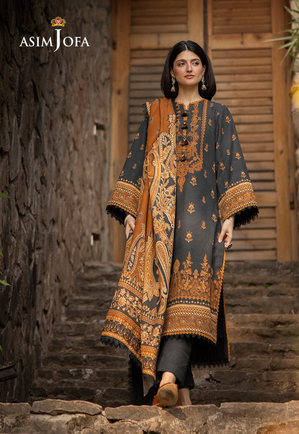 AJUWD-37 PRINTED KHADDAR 3 Pcs