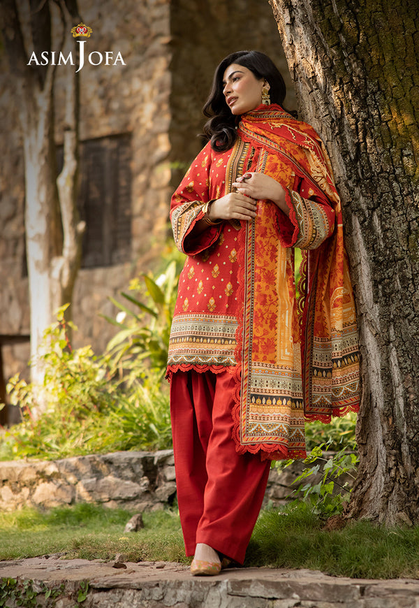 AJUWD-47 PRINTED KHADDAR 3 Pcs