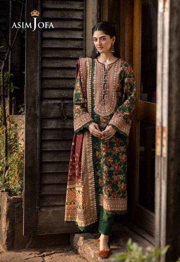 AJUWD-31 PRINTED KHADDAR 3 Pcs