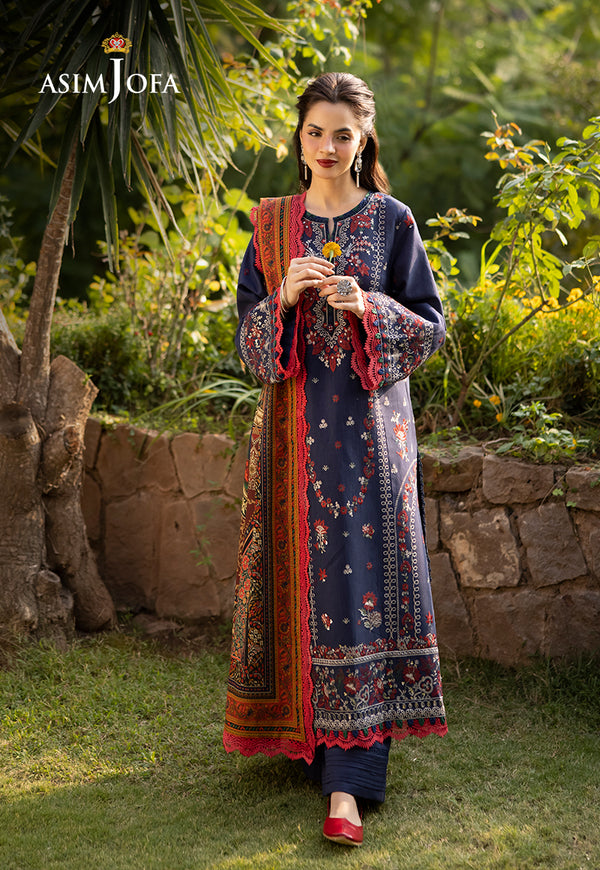 AJUW-14 EMBROIDERED KHADDAR 3 Pcs