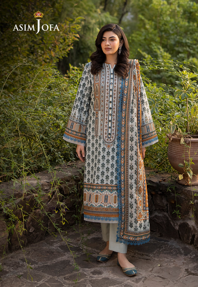 Ajso-253 Unstitched 3 Pcs Shirt Dupatta Trouser