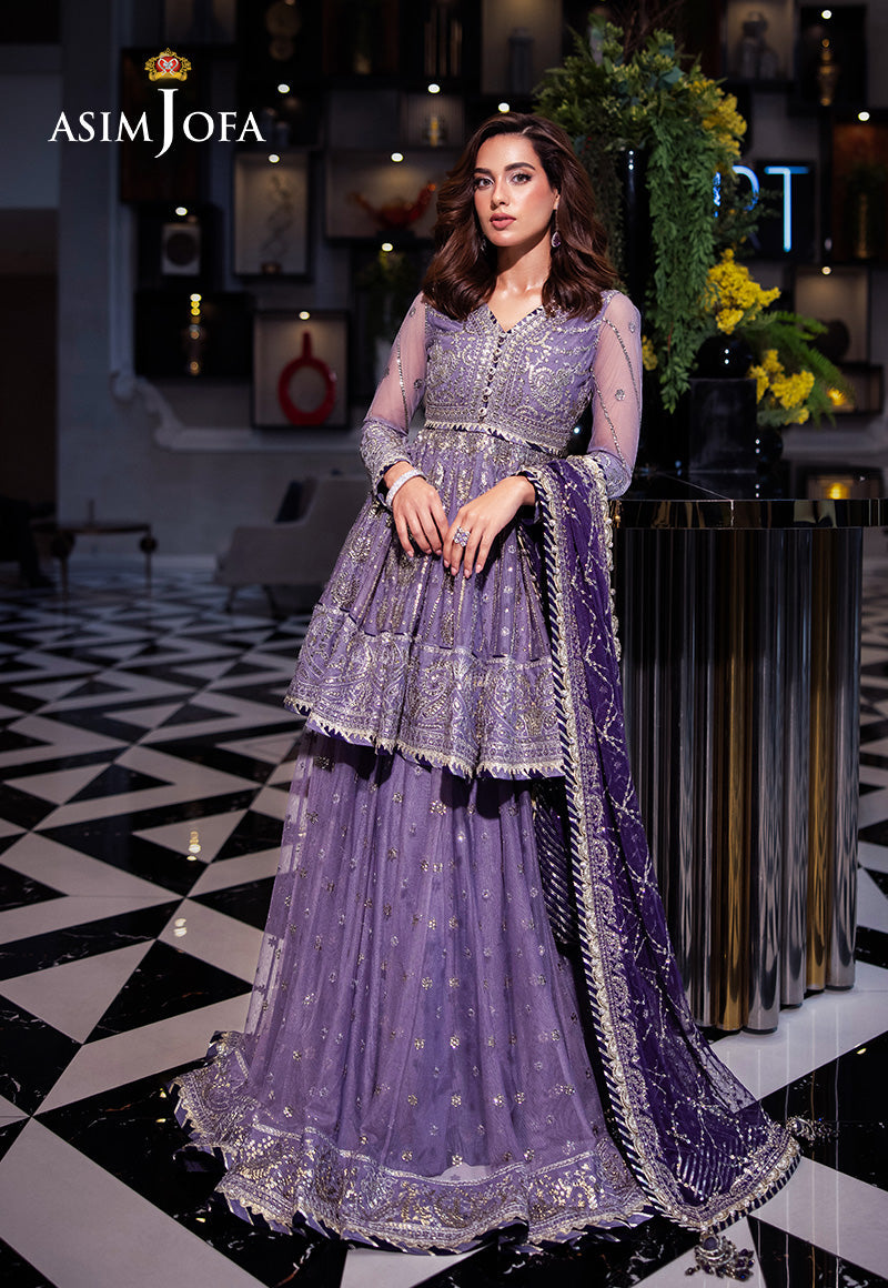 AJFFD-02 EMBROIDERED NET Stitched 3 PCS