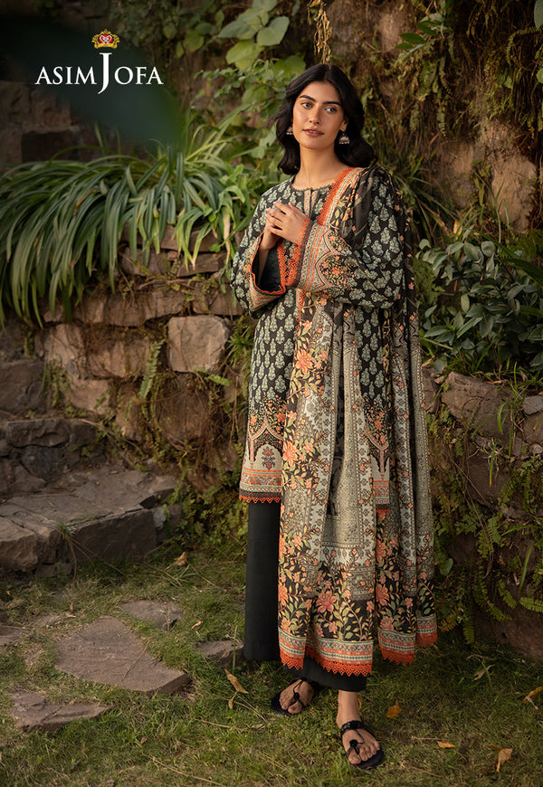 AJUWD-43 PRINTED KHADDAR 3 Pcs