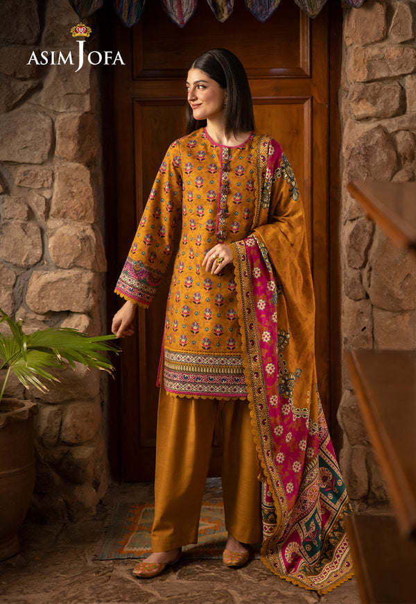 AJUWD-56 PRINTED KHADDAR 3 Pcs