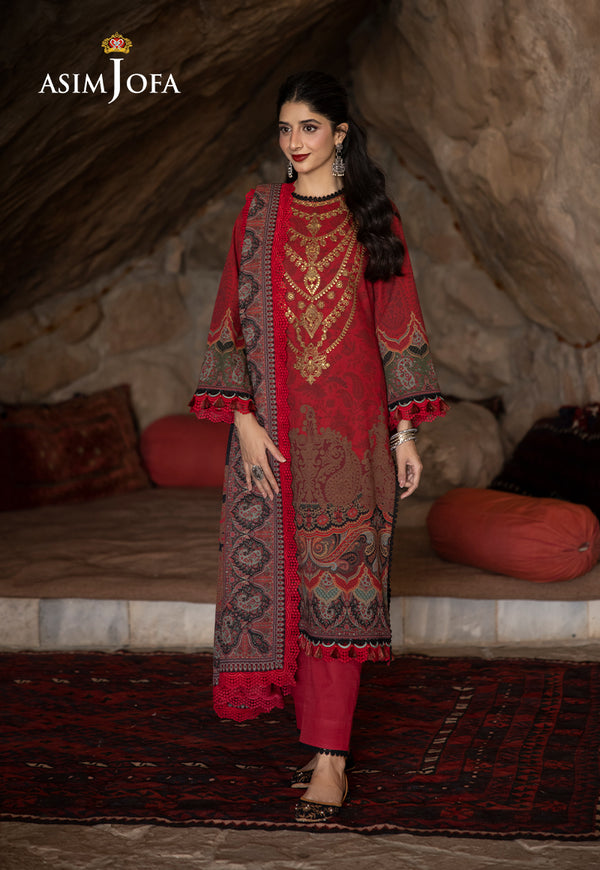 AJUW-02 EMBROIDERED KHADDAR 3 Pcs